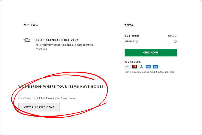 The online shopping cart should clearly show shipping costs and taxes