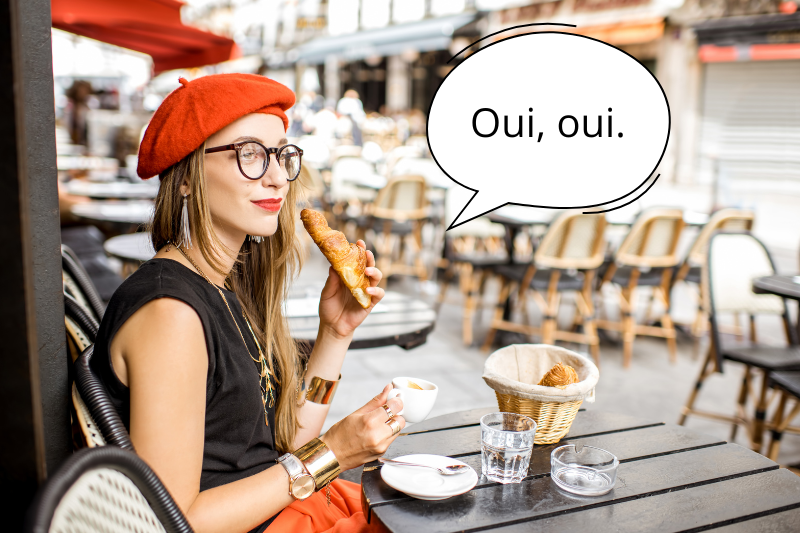 French woman with a croissant