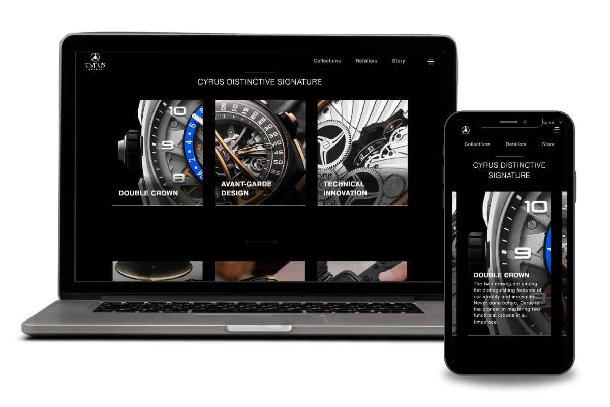 Website design and development - Cyrus Watches