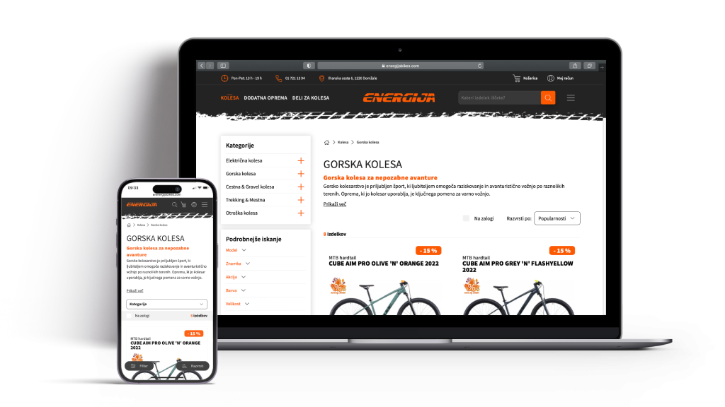 Online store development - Energija Bikes