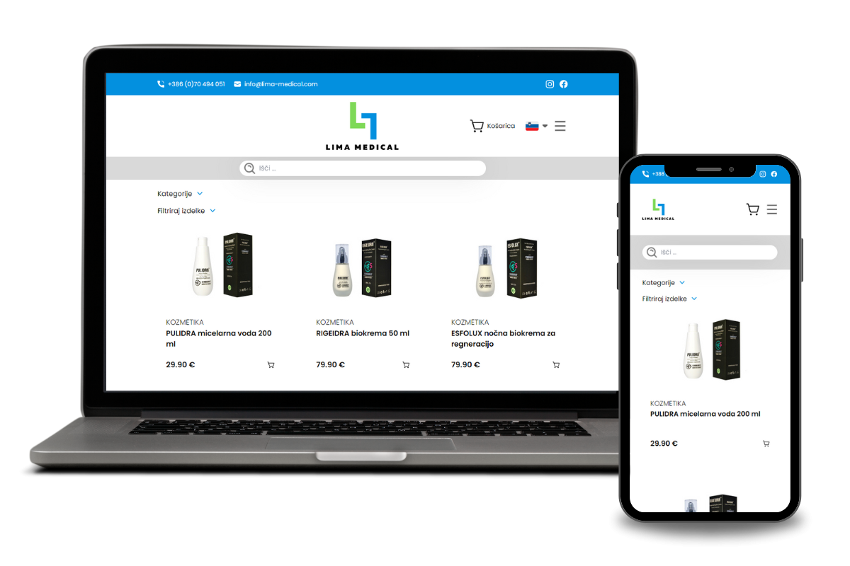 Custom made online store - Lima Medical