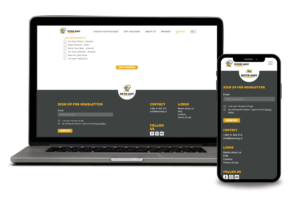 Website design and development - Beerway