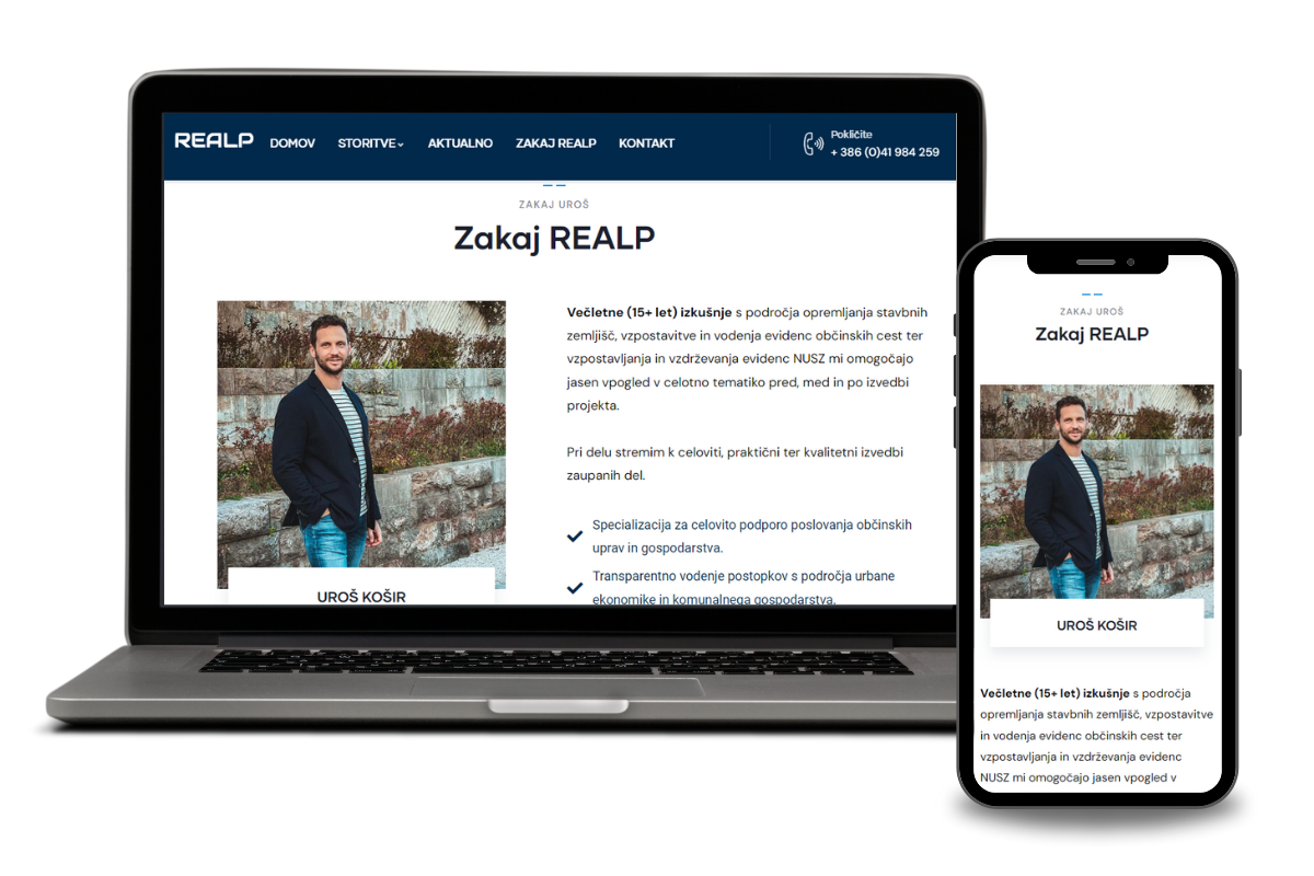 Website design and development - Realp