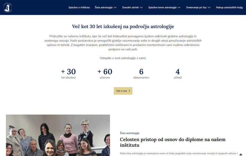 Website design and development - Astrološki inštitut