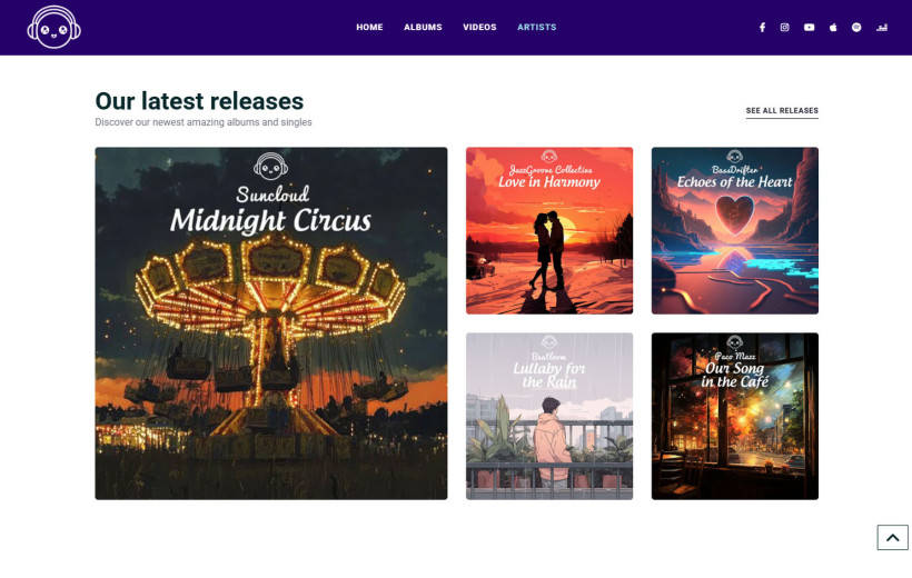 Website design and development - Lofi Universe Music