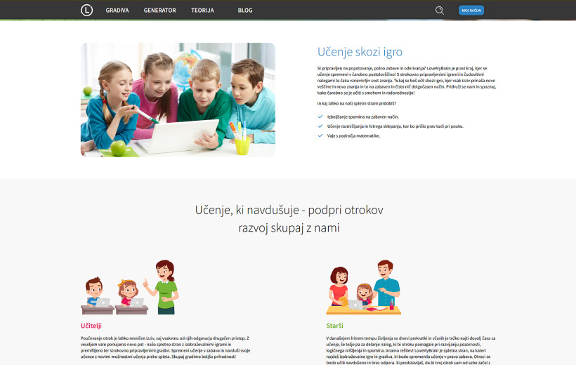 Website design and development  - LoveMyBrain