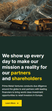 Izdelava spletne strani - Prime Metal Ventures