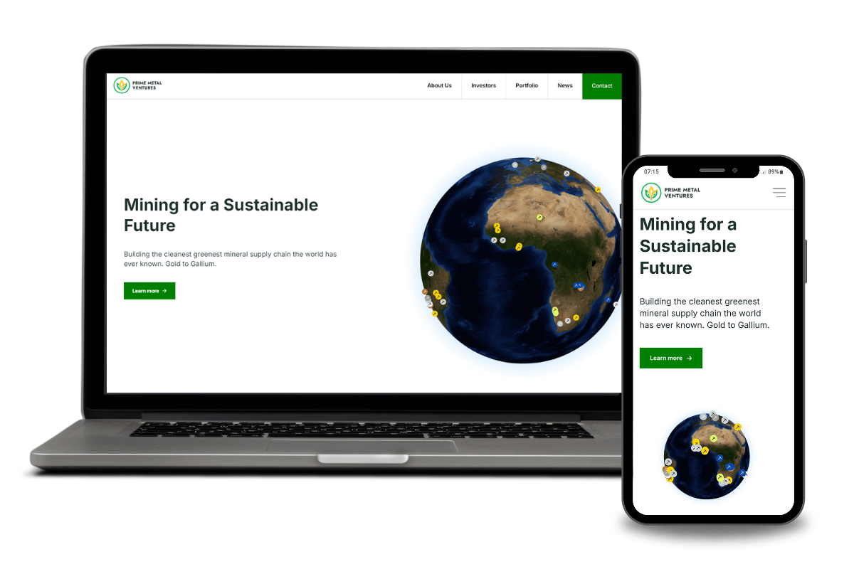 Izdelava spletne strani - Prime Metal Ventures